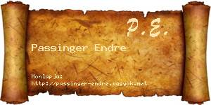 Passinger Endre névjegykártya